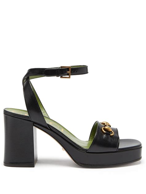 gucci leather horsebit sandals|Gucci Horsebit platform sandal.